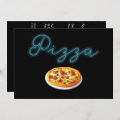 Uitnodiging voor aangepaste neon-gloeiende pizzafe (Voorkant / Achterkant)