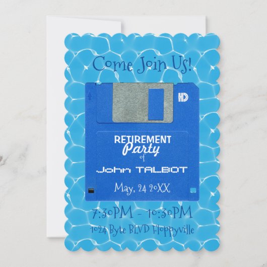 Uitnodiging voor aangepaste retiment diskettestati (Voorkant)