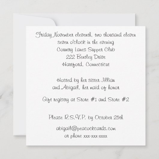 Uitnodiging voor aangepaste weddenschappen (Achterkant)