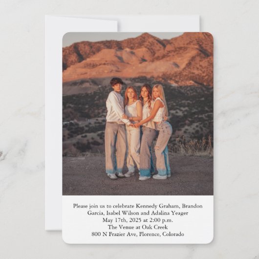 Uitnodiging voor aankondiging afstuderen (Achterkant)