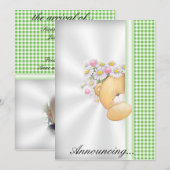 Uitnodiging voor aankondiging van baby (Voorkant / Achterkant)