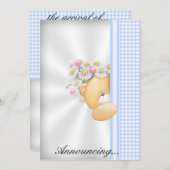 Uitnodiging voor aankondiging van baby (Voorkant / Achterkant)