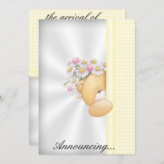 Uitnodiging voor aankondiging van baby (Voorkant / Achterkant)