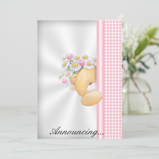 Uitnodiging voor aankondiging van baby (Staand voorkant)