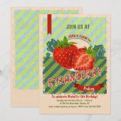 Uitnodiging voor aardbeienboerderij (Voorkant / Achterkant)