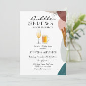 Uitnodiging voor abstracte Waterverf Bubbles & Bre (Staand voorkant)