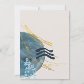 Uitnodiging voor abstracte waterverf strandbruilof (Achterkant)