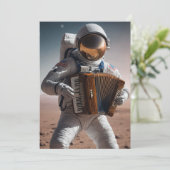 uitnodiging voor accordeonastronaut (Staand voorkant)