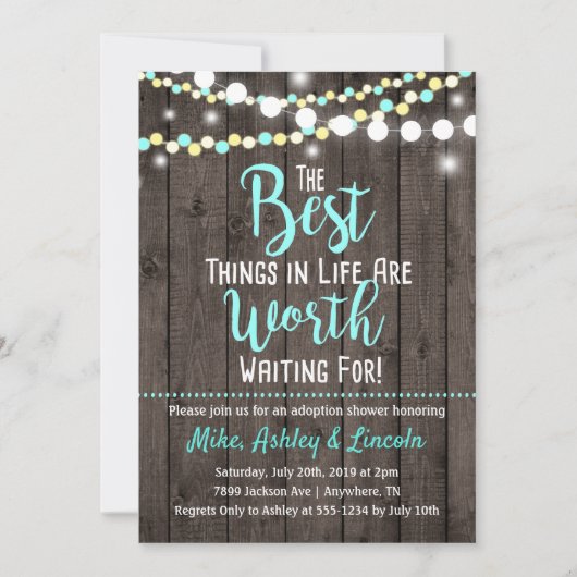 Uitnodiging voor adoptie Beste dingen in het leven (Voorkant)