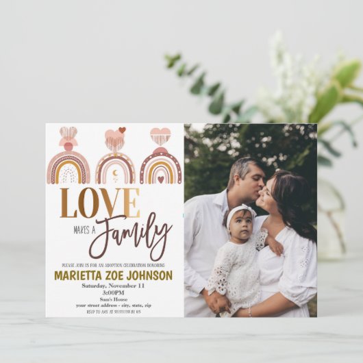 Uitnodiging voor adoptie viering (Staand voorkant)