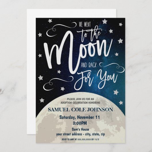 Uitnodiging voor adoptie viering (Voorkant / Achterkant)