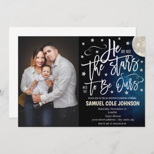 Uitnodiging voor adoptie viering (Voorkant / Achterkant)