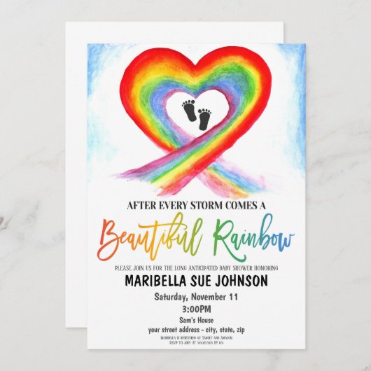 Uitnodiging voor adoptiefeest (Voorkant / Achterkant)