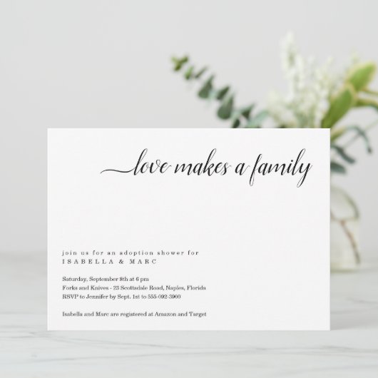 Uitnodiging voor adoptiefeest (voor baby of peuter (Staand voorkant)