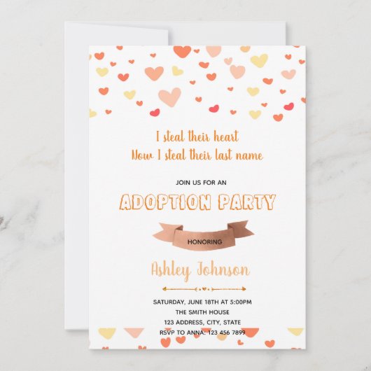 Uitnodiging voor adoptiefeestje (Voorkant)