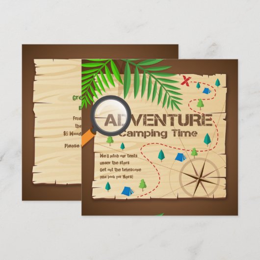 Uitnodiging voor Adventure Camp (Voorkant / Achterkant)