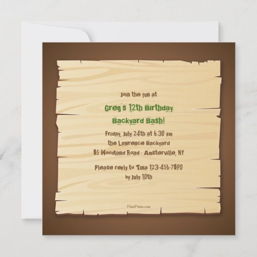 Uitnodiging voor Adventure Camp (Achterkant)