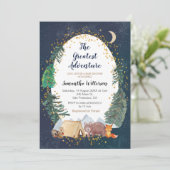 Uitnodiging voor Adventure Forest Baby shower (Staand voorkant)