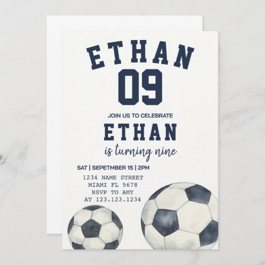 Uitnodiging voor afdrukbaar Football (Voorkant / Achterkant)