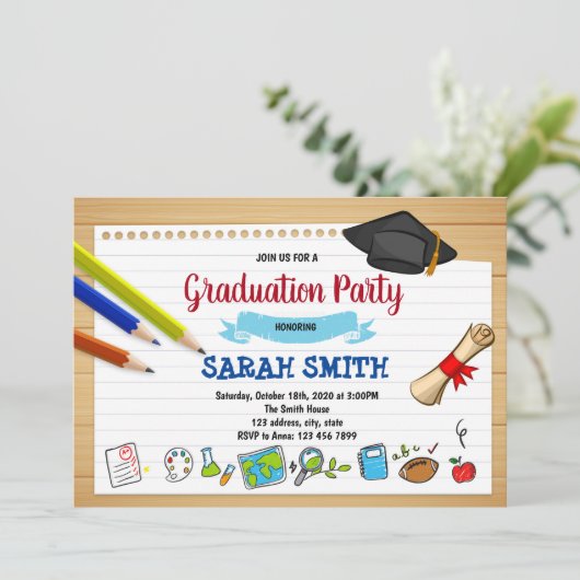 Uitnodiging voor afgestudeerden (Staand voorkant)