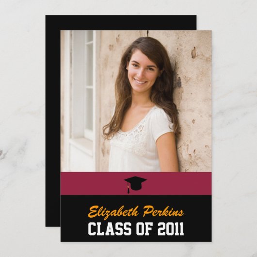 Uitnodiging voor afgestudeerden op de middelbare s (Voorkant / Achterkant)