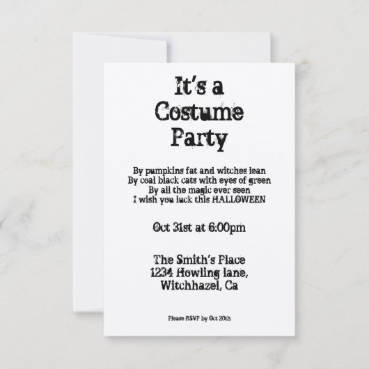  uitnodiging voor afleiding Halloween (Voorkant)