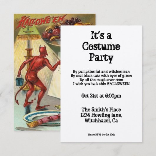 uitnodiging voor afleiding Halloween (Voorkant / Achterkant)