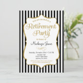 Uitnodiging voor aflossing Black Gold Elegant (Staand voorkant)