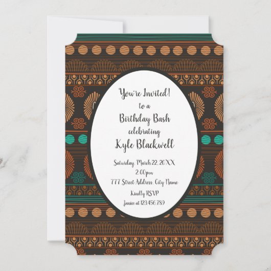 Uitnodiging voor Afrikaanse etnische prenten (Voorkant)