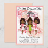 Uitnodiging voor Afro-Amerikaans Spa-feestje (Voorkant / Achterkant)