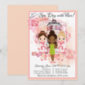 Uitnodiging voor Afro-Amerikaans Spa-feestje (Voorkant / Achterkant)