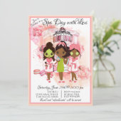 Uitnodiging voor Afro-Amerikaans Spa-feestje (Staand voorkant)