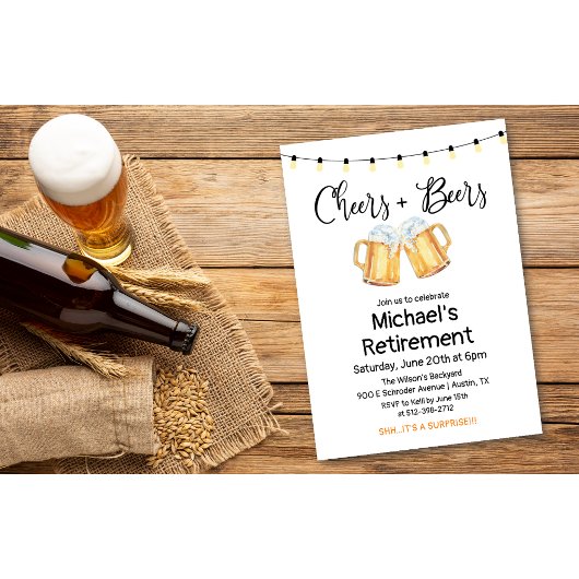 Uitnodiging voor afscheid met Cheers and Beers
