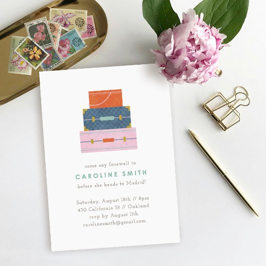 Uitnodiging voor afscheidspartij met oranje blauwe