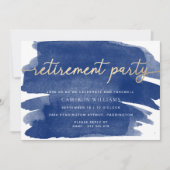 Uitnodiging voor afscheidsparty met Navy Watercolo (Voorkant)