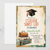 Uitnodiging voor afscheidsparty van de universitei (Voorkant / Achterkant)
