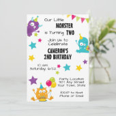 Uitnodiging voor afspeelbare monster (Staand voorkant)