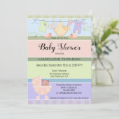 Uitnodiging voor afspeelbare pasta met striped Bab (Staand voorkant)