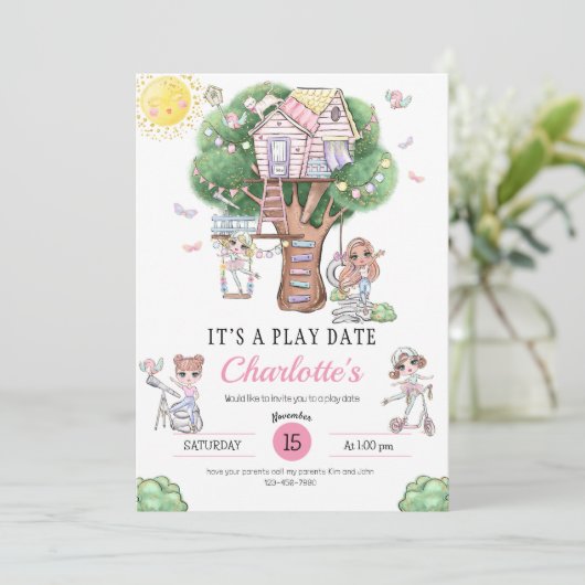 Uitnodiging voor afspeeldatum (Staand voorkant)