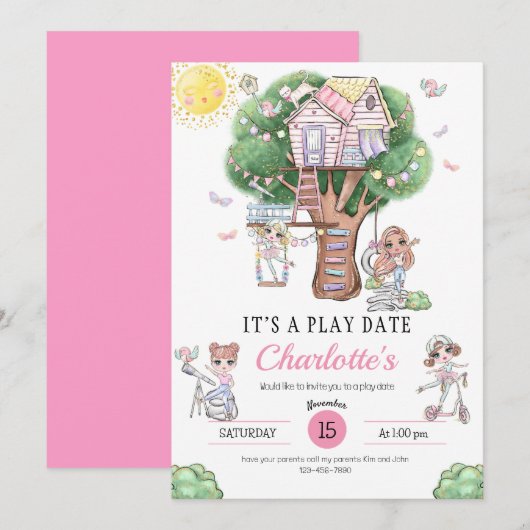 Uitnodiging voor afspeeldatum (Voorkant / Achterkant)