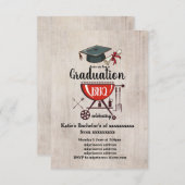 Uitnodiging voor afstudeer BBQ, afstudeerfeest uit (Voorkant / Achterkant)