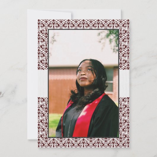 Uitnodiging voor afstudeerceremonie met foto en ma (Achterkant)