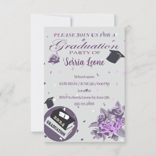 Uitnodiging voor afstudeerfeest 2024 (Voorkant)