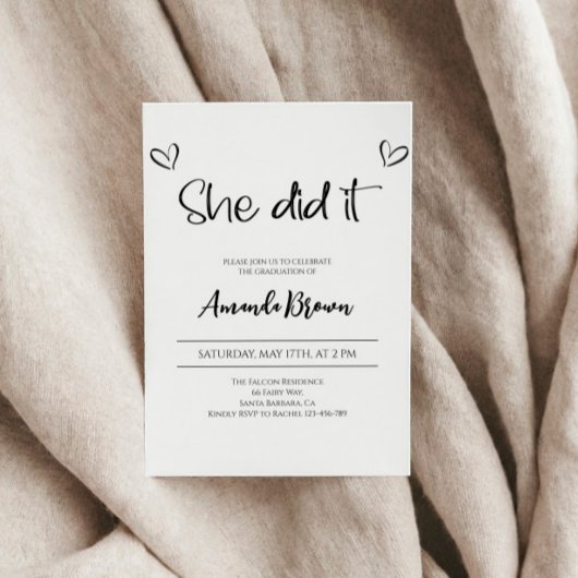 Uitnodiging voor afstudeerfeest, 2024 Afstudeerder