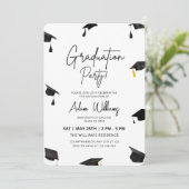 Uitnodiging voor afstudeerfeest, afstuderen (Staand voorkant)