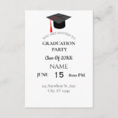 Uitnodiging voor afstudeerfeest informatiekaartje (Voorkant)