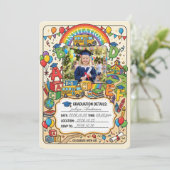 Uitnodiging voor afstudeerfeest kinderen, peutersc (Staand voorkant)