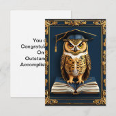 🎓 Uitnodiging voor afstudeerfeest met uil 🎓 (Voorkant / Achterkant)