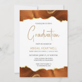 Uitnodiging voor afstudeerfeest met verbrande oran (Voorkant)