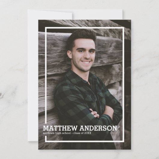 Uitnodiging voor afstudeerfeest met verticale rand (Voorkant)